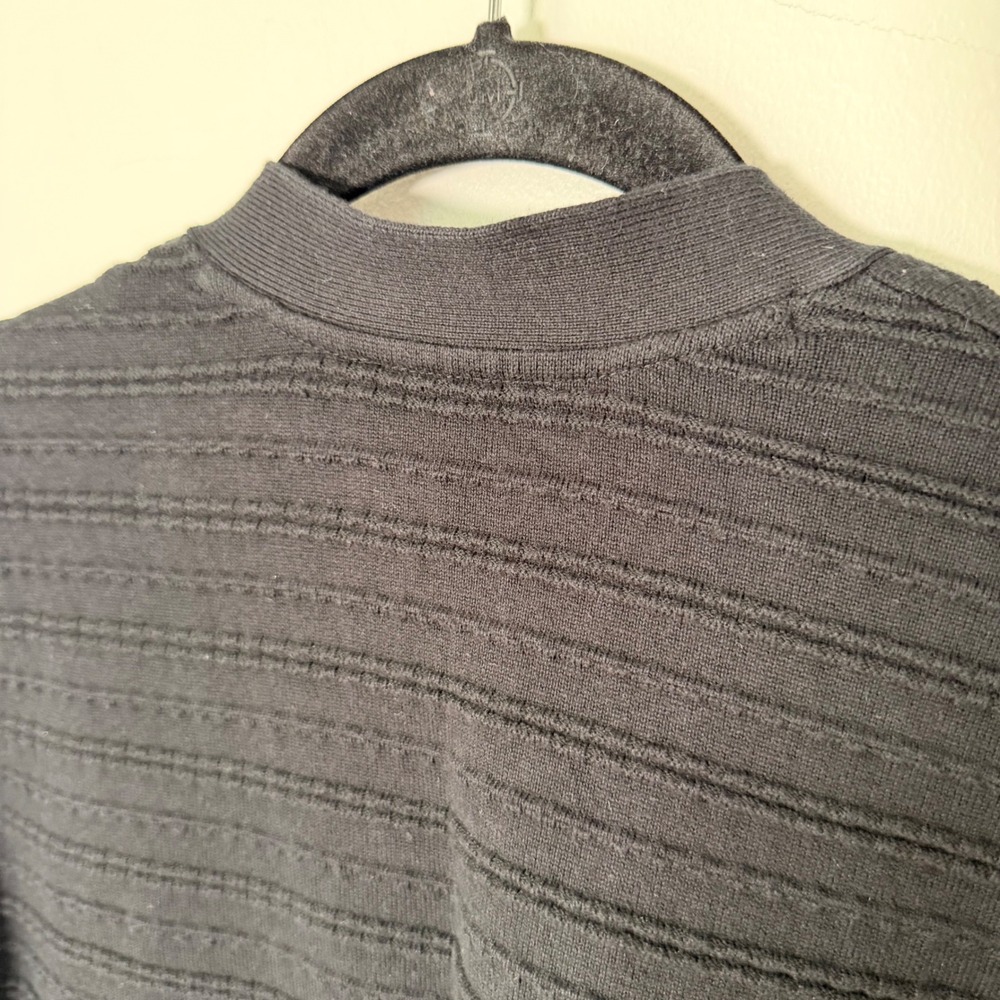 Tommy Hilfiger Black Textured Knit Shrug (MED) Minimal Casual Chic Sweater Crop‎ - Picture 12 of 14